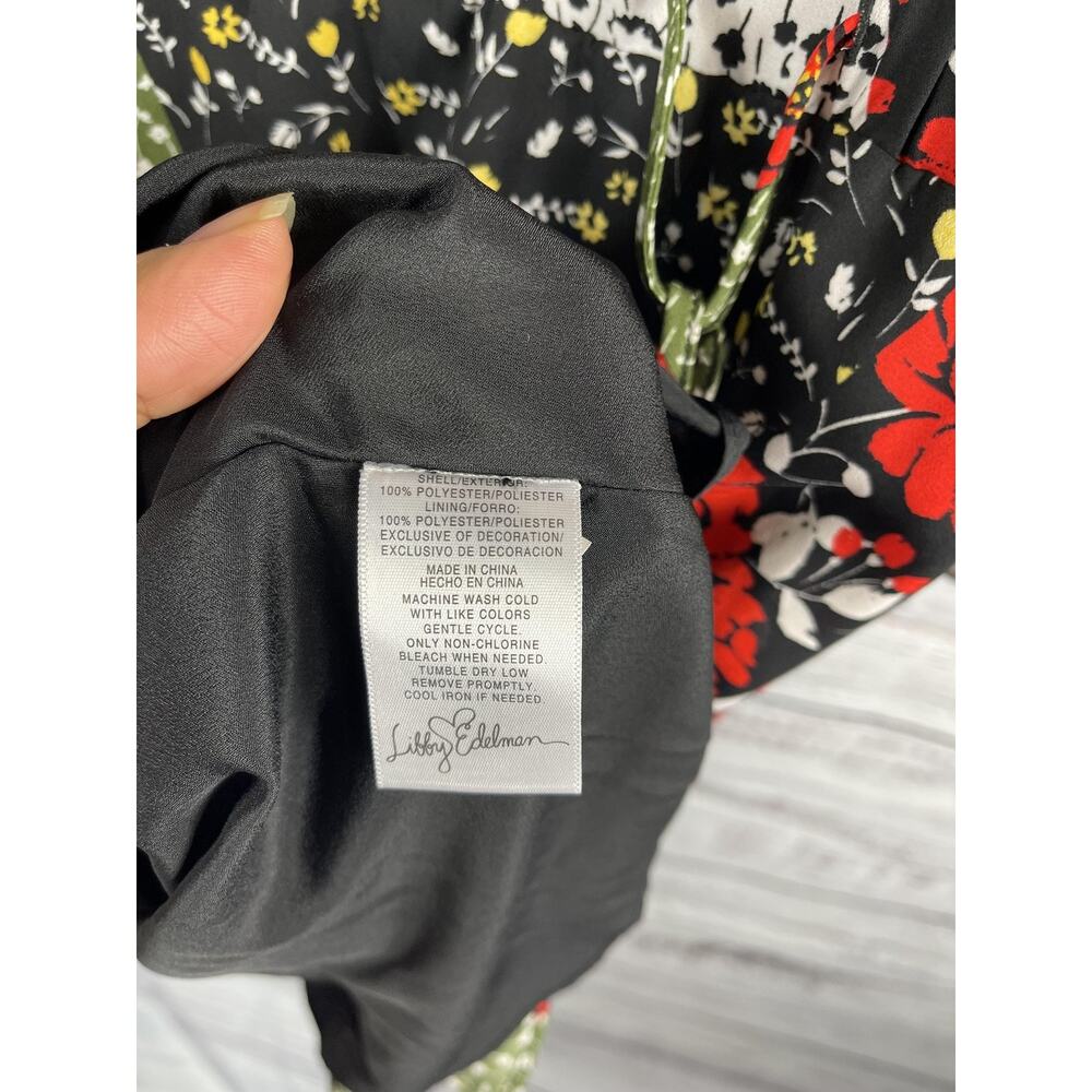 Libby Edelman Dress Women's SZ S Multi Patchwork Floral Boho Midi Long Sleeve Be - Picture 7 of 11